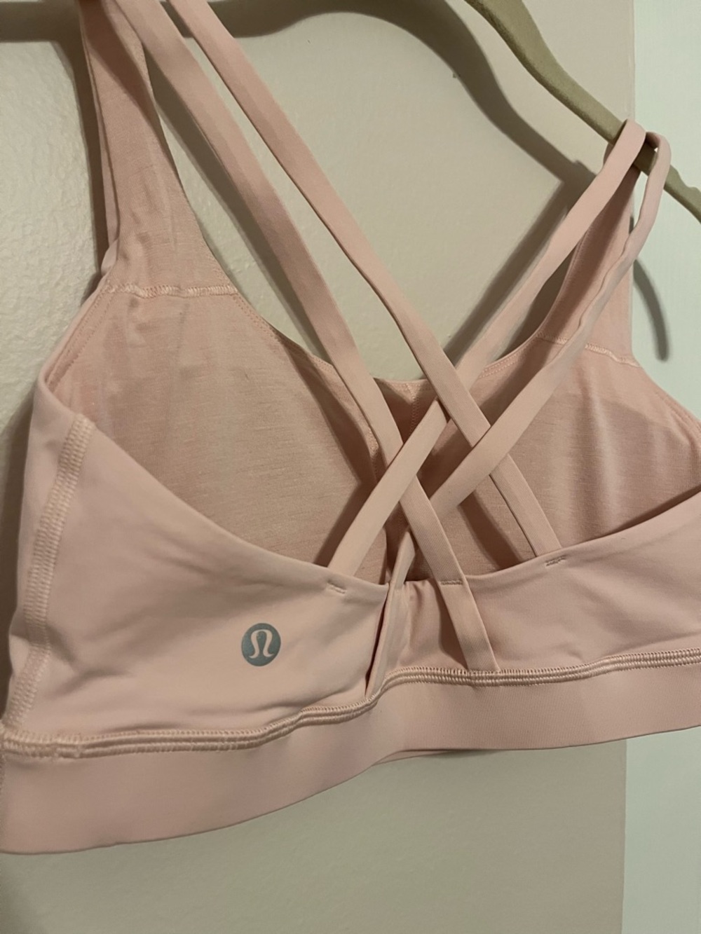 lululemon athletica Pale Pink Strappy Crisscross Energy Sports Bra